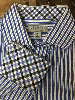 Jqck Stone Button Down Shirt Men Large Preppy Flip Cuff Heritage Coastal Office - Image 1 of 4