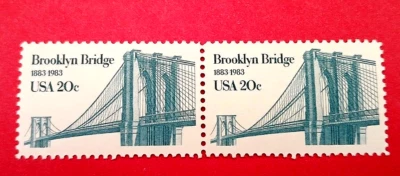 SCOTT #  2041 -  Pair of 20 Cent  Brooklyn Bridge Stamps - VF - OG  - 1983 - MNH - Image 1 of 2