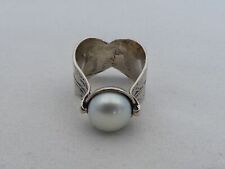 Estate Silpada Sterling Silver Size 7 Pearl Ring EY-2