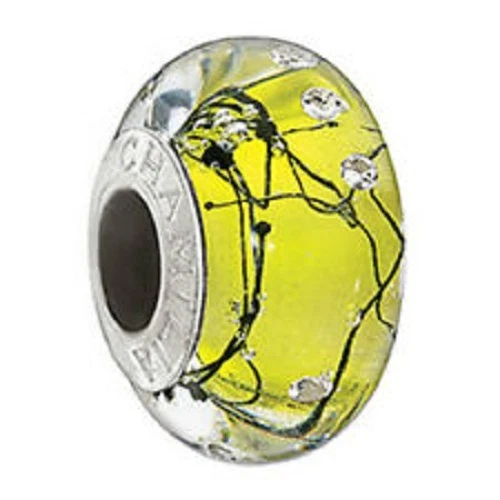 Chamilia City Lights Collection Yellow Steel Glass Bead  2116-0077 NEW Authentic — 第 1/1 张图片