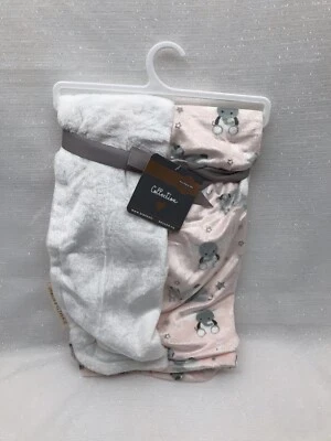 Mantas & Beyond Rosa Gris Elefante Bebé Manta Seguridad Lovey Blanco Minky NUEVO Foto 1 de 4