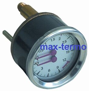 Manometer Doppel Maßstab Ø 63mm für Espresso Maschine Faema, Grimac, La-marzocco