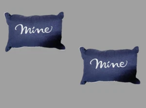 Set of 2 - Kate Spade New York Mine Pillows in Navy/White Accent Decorative NEW - Picture 1 of 9
