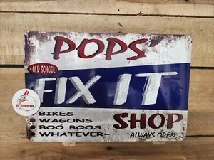 POPS' Fix it Shop sign, shop, garage, man cave sign - Picture 1 of 2