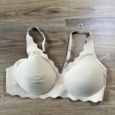 B.tempt'd by Wacoal b.wow'd Wirefree Bralette Bra Large Beige Scalloped Edge - Image 1 of 4