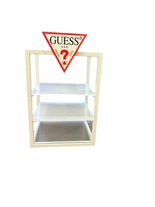 NEU Guess Ständer Metall und Hartglas drei Ebenen Display Regal Guess Logo - Bild 1 von 5