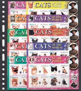 Cats Scout Robert Baden-Powell 2002 Somalia MNH 40 v - 10 M/s perf Set Lot - Picture 1 of 3
