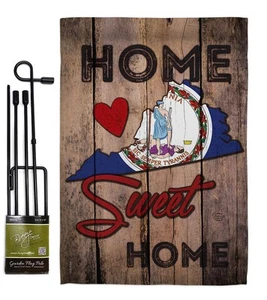 Virginia Home Sweet Garden Flag Set with Stand Regional States American Terri... - Picture 1 of 11