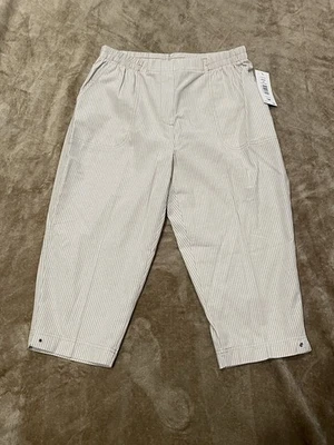 Pantalones Cortos Alia Caqui Y Blanco Rayas Nuevos Con Etiquetas Talla 10 Petite Foto 1 de 4