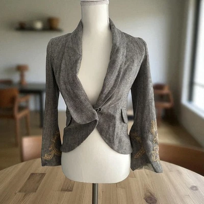 Chaqueta Blazer ROBERT RODRIGUEZ Espiga Bordada Talla 0 Foto 1 de 4