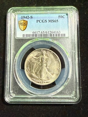1942 WALKING LIBERTY HALF DOLLAR PCGS MS 65 - Image 1 of 4