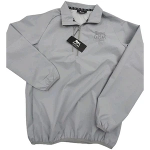 MGM Springfield Windbreaker Pullover Size S 40 Light Gray 1/4 Zip Polyester NEW - Picture 1 of 12
