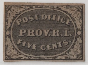 US 1846 SCOTT #71 10X1 FIVE CENT PROVIDENCE R.I. NEAT 4 MARGIN MINT STAMP NO GUM - Picture 1 of 2