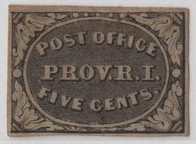 US 1846 SCOTT #71 10X1 FIVE CENT PROVIDENCE R.I. NEAT 4 MARGIN MINT STAMP NO GUM - Image 1 of 2