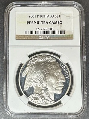 2001-P Proof Buffalo Dollar NGC PF-69 UCAM, Buy 3 Items, Get $5 Off! - Image 1 of 2
