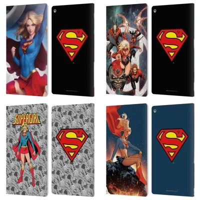SUPERMAN DC COMICS SUPERGIRL COMIC ART LEATHER BOOK WALLET CASE FOR AMAZON FIRE - Image 1 of 4