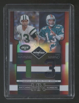 Hoja limitada Dan Marino-Don Maynard 2006 doble juego usado parche refractor #D 17/25 Foto 1 de 2