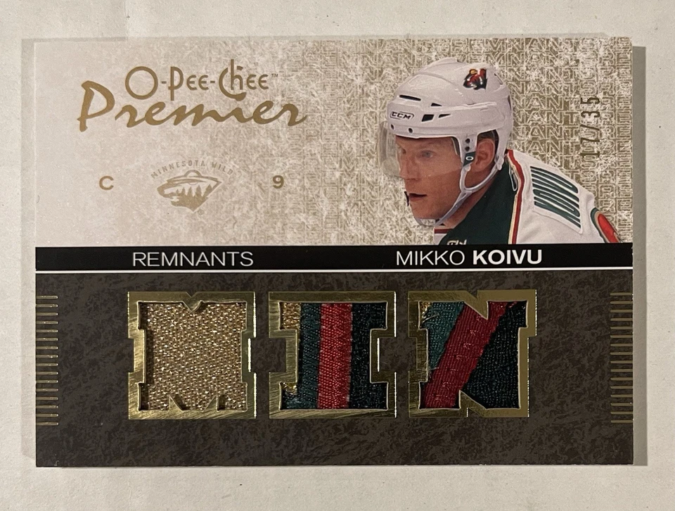 2007/08 Mikko Koivu O-Pee-Chee Remnants 3 Color Patch  - Image 1 of 2