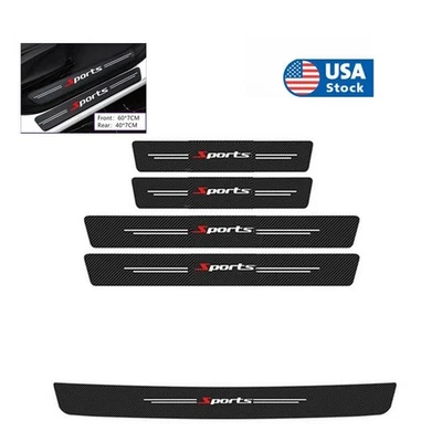 5Pcs Sport Style Protector Stickers For Car Door Scuff Sill Cover Panel Step DIY - Image 1 of 4