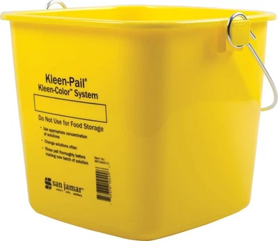 Cubo de limpieza de plástico San Jamar Kleen-Pail&#174; 6 cuartos amarillo Foto 1 de 4