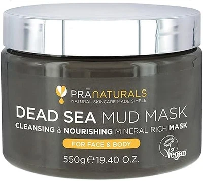 PraNaturals Dead Sea Mud Mask 550g Organic, Natural & Vegan, Cruelty-Free Cosmet - Image 1 of 4