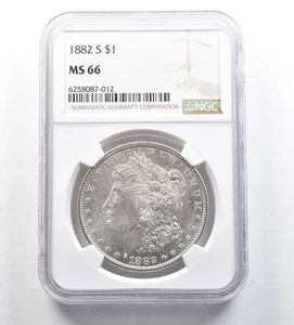 1882-S Morgan Silver Dollar MS66 NGC *7210 - Picture 1 of 3