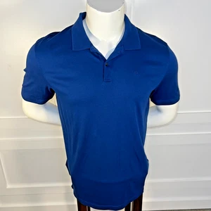 Calvin Klein - NWOT Men's L Polo Shirt Blue Cotton Liquid Touch - Picture 1 of 12