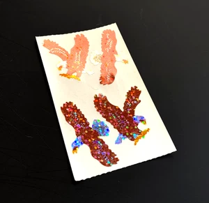 2 EAGLE BIRD HAMBLY animal sticker Mods prism prismatic glitter foil holo - Picture 1 of 2