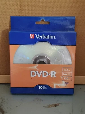 Verbatim DVD-R  Recordable Discs 4.7GB 16x Speed 120 Min NIP - 10 ct. - Image 1 of 4