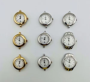 Bally Watch Faces DIY Jewelry Womens Silver & Gold Tone Stainless Back Set Of 9 - Picture 1 of 8