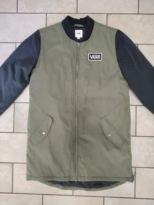 VANS Men's Boom Boom Long Green/Black Bomber Jacket/ Size XS button pocket lined - Image 1 of 4