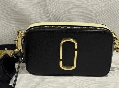 Bolso Cartera Marc Jacobs Para Mujer Blanco y Negro Instantánea Pequeña Cámara Foto 1 de 4