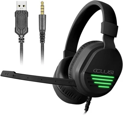 3.5mm Gaming Headset Mic LED Headphones Stereo Bass Surround For PC PS4 Xbox One - Image 1 of 4