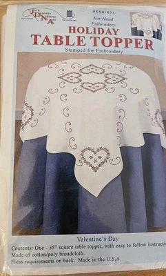 Jack Dempsey Holiday Table Topper Stamp Hand Embroidery VALENTINE'S DAY#550-671 - Image 1 of 4