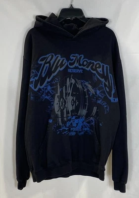Pulôver com capuz Blu Money masculino gráfico preto tamanho grande - Imagem 1 de 4