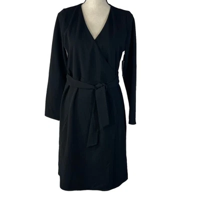 Vestido Alfani Petite Médio PM Manga Comprida Bolso Elástico Cinto Decote V Novo - Imagem 1 de 4