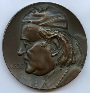 German Religious Bishop ABERT Art Bronze Medal 1908 by Poellath 70mm 248gr RARE - Picture 1 of 3