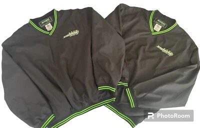 LOT OF 2 ARCTICWEAR PRIDE WINDBREAKER ARCTIC CAT BLACK NEON GREEN SNOWMOBILE LG - Image 1 of 4