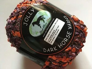 Dark Horse Garns Jolly #112 Aubergine & Tomate mit Goldschleife 100g - Bild 1 von 3
