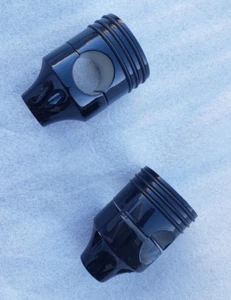 Gloss Black Pistons Gangster Heavy Duty Handlebar Risers for Harley - Picture 1 of 5