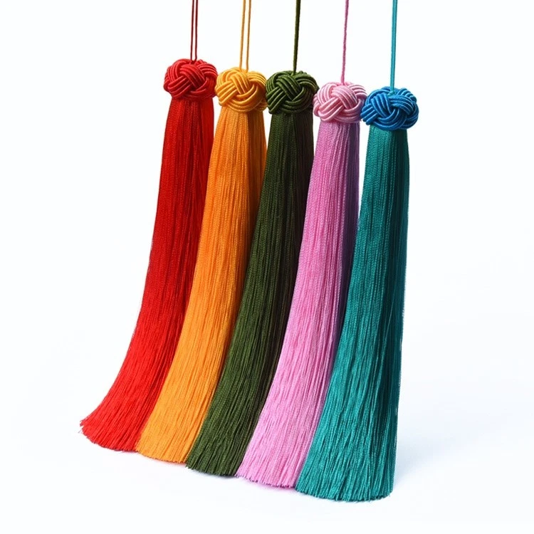 2PCS Luxury Silky Tassels Trim Sewing Decor Costume Keyring Hanging Accessories - Image 1 of 4
