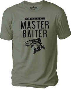 Master Baiter Shirt Man Bass Fishing Novelty Sarcasm Graphic Funny T-Shirt Tee - Picture 1 of 6