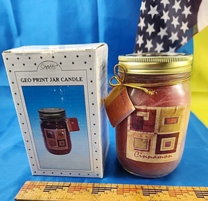 Scott's Geo Print Jar Candle Cinnamon Fragrance FAST SHIPPING!! - Picture 1 of 7
