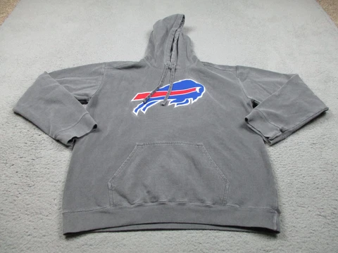 Buffalo Bills Sweater Adult Medium Gray Hoodie Sweatshirt NFL Football Mens * Cover