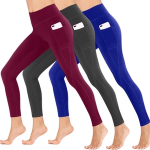 High Waisted Yoga Pants for Women with Pockets Leggings for Women Yoga Pants AUS - Picture 1 of 15