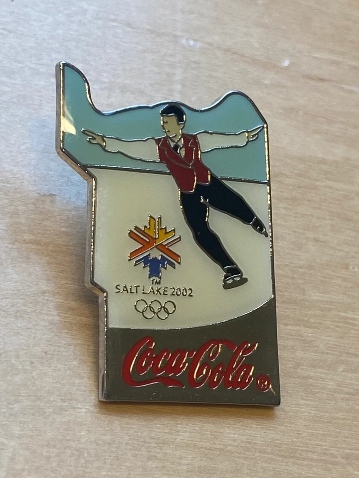 SALT LAKE CITY  2002  - COCA COLA OLYMPIC  SPONSOR PIN WITH FIGURE SKATING ,,, - Image 1 of 1