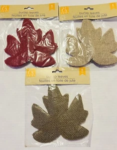 Burlap Maple Leaf Picks Fall Crafts Red Tan Green 3 Packs (15 Pieces) NEW - Picture 1 of 2