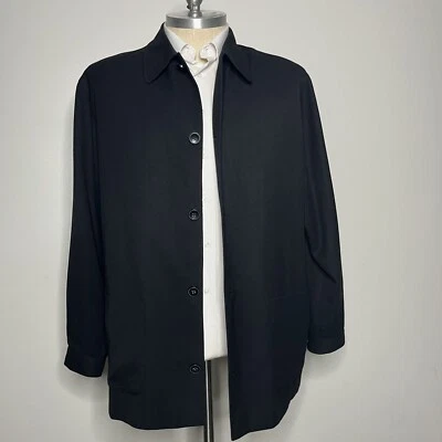 Pronto Uomo Men's 2XL Solid Black 100% Wool Formal Jacket Lightweight - Image 1 of 4