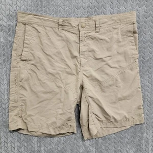 The North Face Cargo Shorts Mens Size 40 Beige Ripstop Lightweight Nylon Hiking - Picture 1 of 13