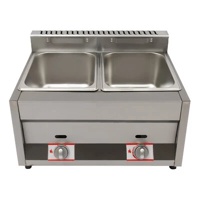 2-Pan Propane Gas Food Warmer Restaurant Tabletop Desktop Countertop Steam Table - Image 1 of 4